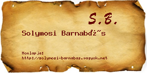 Solymosi Barnabás névjegykártya