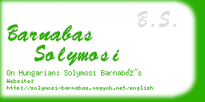 barnabas solymosi business card